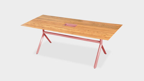 reddie-raw rectangular 160L x 90D x 75H *cm / Solid Reclaimed Wood Teak~Oak / Metal~Pink Andi Meeting Table / Hot Desk
