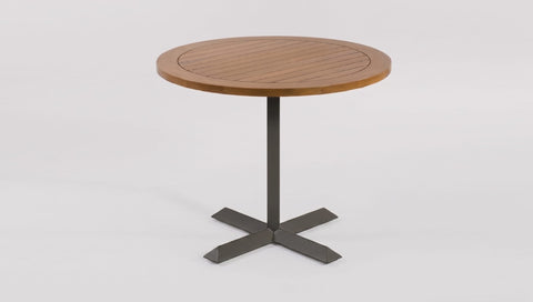 reddie-raw outdoor table 60dia x 75H*cm / Solid Reclaimed Teak Wood~Natural / Metal~Grey Andi Outdoor Pedestal Table Round