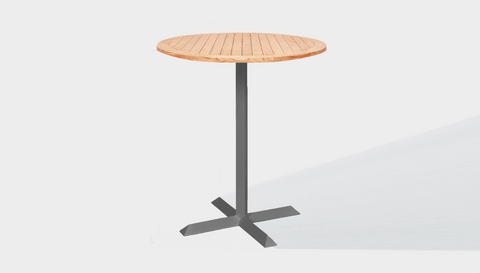 reddie-raw outdoor round dining table 60dia x 100H*cm / Solid Reclaimed Wood Teak~Natural / Metal~Grey Andi Outdoor Round Table