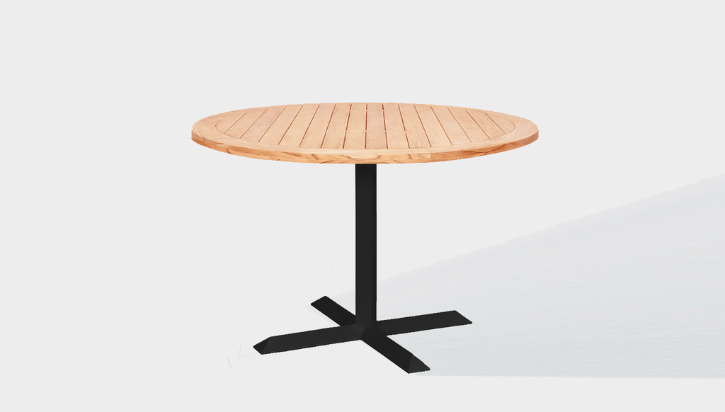 reddie-raw outdoor round dining table 60dia x 75H*cm / Solid Reclaimed Wood Teak~Natural / Metal~Black Andi Outdoor Round Table