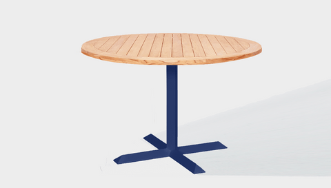 reddie-raw outdoor round dining table 100dia x 75H *cm / Solid Reclaimed Wood Teak~Natural / Metal~Navy Andi Outdoor Round Table