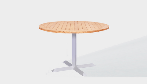 reddie-raw outdoor round dining table 60dia x 75H*cm / Solid Reclaimed Wood Teak~Natural / Metal~White Andi Outdoor Round Table