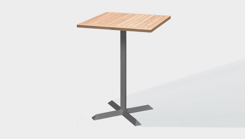 reddie-raw outdoor round dining table 60 x 60 x 100H*cm / Solid Reclaimed Wood Teak~Natural / Metal~Grey Andi Outdoor Square Cafe/Bar Table (2 heights)