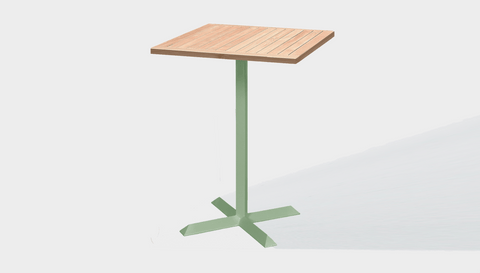 reddie-raw outdoor round dining table 60 x 60 x 100H*cm / Solid Reclaimed Wood Teak~Natural / Metal~Mint Andi Outdoor Square Cafe/Bar Table (2 heights)