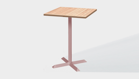 reddie-raw outdoor round dining table 60 x 60 x 100H*cm / Solid Reclaimed Wood Teak~Natural / Metal~Pink Andi Outdoor Square Cafe/Bar Table (2 heights)