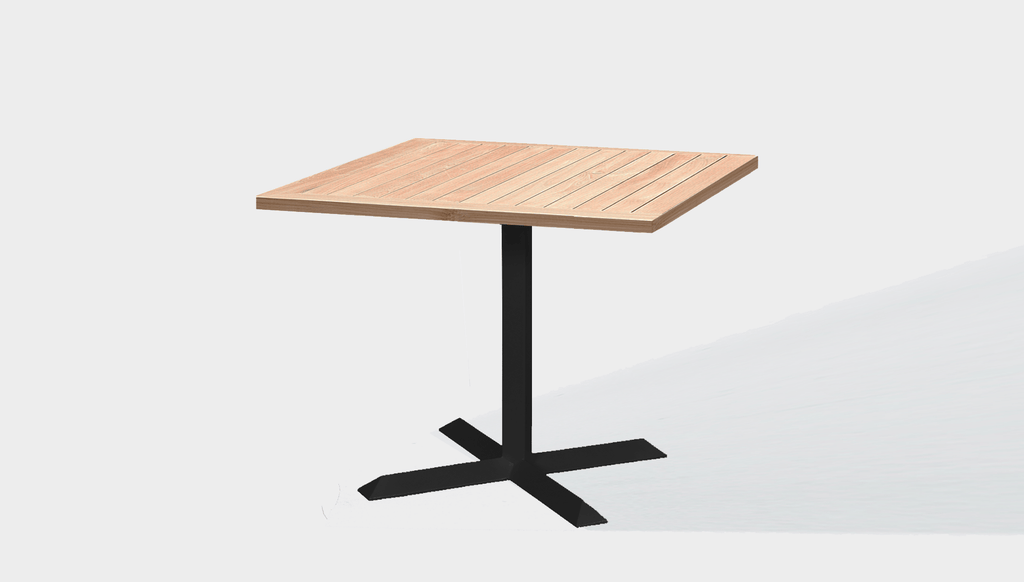 reddie-raw outdoor round dining table 60 x 60 x 75H*cm / Solid Reclaimed Wood Teak~Natural / Metal~Black Andi Outdoor Square Cafe/Bar Table (2 heights)
