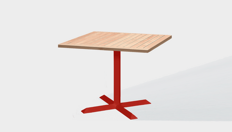 reddie-raw outdoor round dining table 60 x 60 x 75H*cm / Solid Reclaimed Wood Teak~Natural / Metal~Red Andi Outdoor Square Cafe/Bar Table (2 heights)