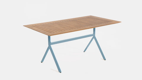 reddie-raw rectangular 160L x 90D x 75H *cm / Solid Reclaimed Teak Wood~Natural / Metal~Blue Andi Outdoor Table