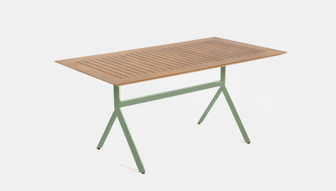 reddie-raw rectangular 160L x 90D x 75H *cm / Solid Reclaimed Teak Wood~Natural / Metal~Mint Andi Outdoor Table