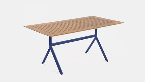 reddie-raw rectangular 160L x 90D x 75H *cm / Solid Reclaimed Teak Wood~Natural / Metal~Navy Andi Outdoor Table