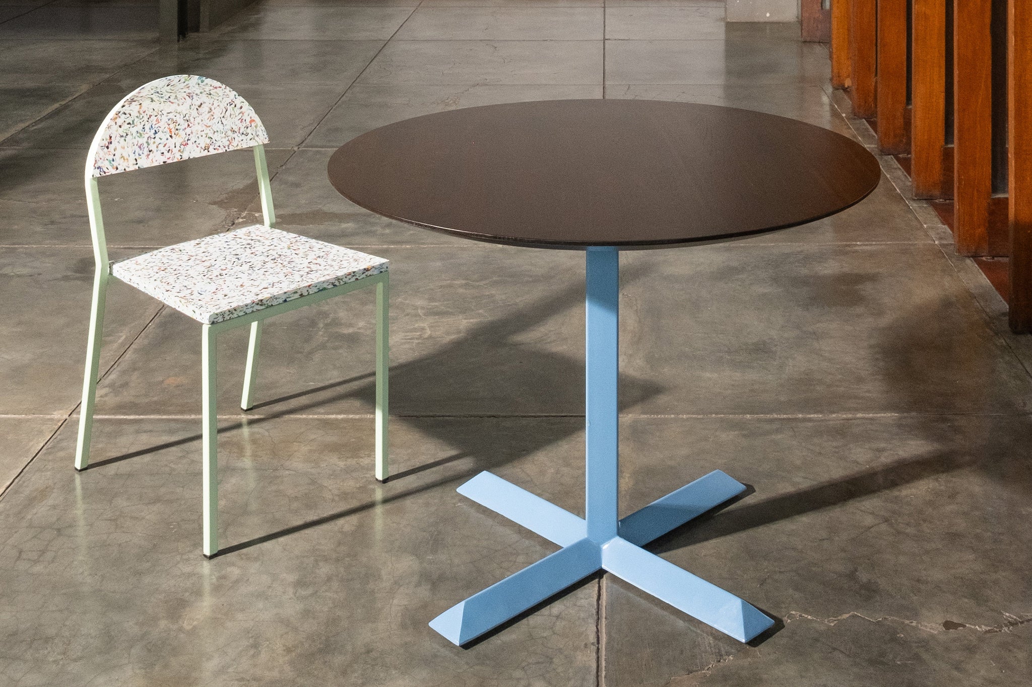 reddie-raw round cafe/bar table Andi Pedestal Cafe & Bar Table (2 Heights)