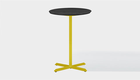 reddie-raw round 60dia x 100H *cm / Solid Reclaimed Wood Teak~Black / Metal~Yellow Andi Pedestal Cafe & Bar Table (2 Heights)