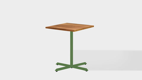 reddie-raw square cafe/bar table 60W x  60D x 75H *cm / Solid Reclaimed Wood Teak~Natural / Metal~Green Andi Pedestal Cafe & Bar Table Square (2 Heights)