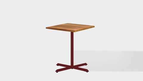 reddie-raw square cafe/bar table 90W x 90D x H *cm / Solid Reclaimed Wood Teak~Natural / Metal~Rust Andi Pedestal Cafe & Bar Table Square (2 Heights)