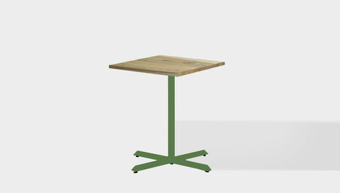 reddie-raw square cafe/bar table 90W x 90D x H *cm / Solid Reclaimed Wood Teak~Oak / Metal~Green Andi Pedestal Cafe & Bar Table Square (2 Heights)