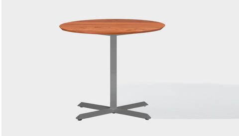 reddie-raw round 100dia x 75H *cm / Solid Reclaimed Wood Teak~Natural / Metal~Grey Andi Pedestal Table