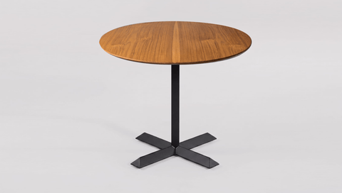 reddie-raw round 60dia x 75H *cm / Solid Reclaimed Teak Wood~Natural / Metal~Black Andi Pedestal Table