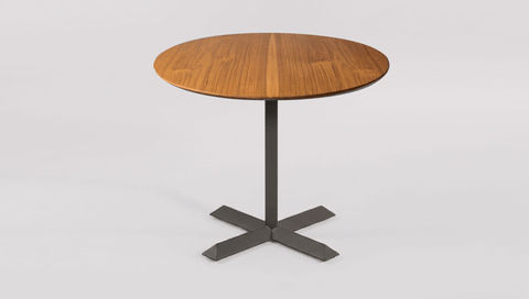 reddie-raw round 60dia x 75H *cm / Solid Reclaimed Teak Wood~Natural / Metal~Grey Andi Pedestal Table
