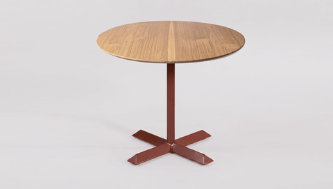 reddie-raw round 60dia x 75H *cm / Solid Reclaimed Teak Wood~Oak / Metal~Rust Andi Pedestal Table