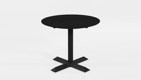 reddie-raw round 60dia x 75H *cm / Solid Reclaimed Teak Wood~Black / Solid Reclaimed Teak Wood~Black Andi Pedestal Table Wood