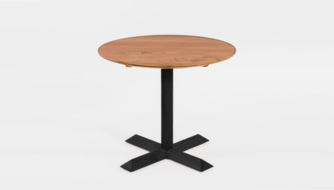 reddie-raw round 60dia x 75H *cm / Solid Reclaimed Teak Wood~Natural / Solid Reclaimed Teak Wood~Black Andi Pedestal Table Wood