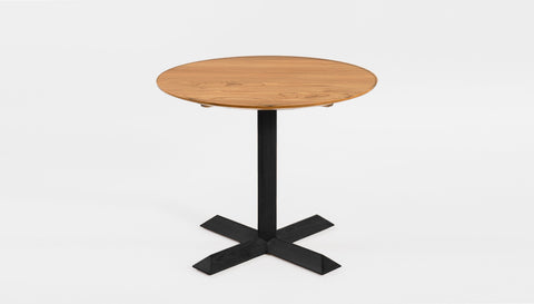 reddie-raw round 60dia x 75H *cm / Solid Reclaimed Teak Wood~Oak / Solid Reclaimed Teak Wood~Black Andi Pedestal Table Wood