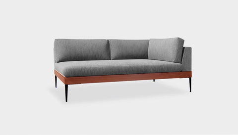 reddie-raw sofa (A220RH) 220W x 90D x 75H  (42H seat) *cm / Fabric~Magma Frost / Solid Reclaimed Wood Teak~Natural Andi Sofa Sectional