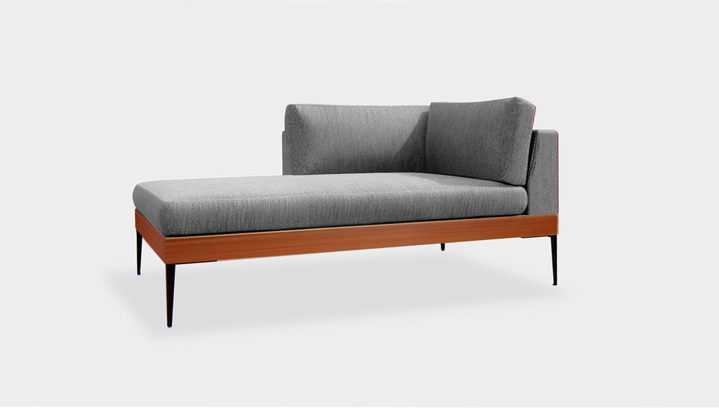 reddie-raw sofa (C160LH) 90W x 160D x 75H (42H seat) *cm / Fabric~Magma Frost / Solid Reclaimed Wood Teak~Natural Andi Sofa Sectional