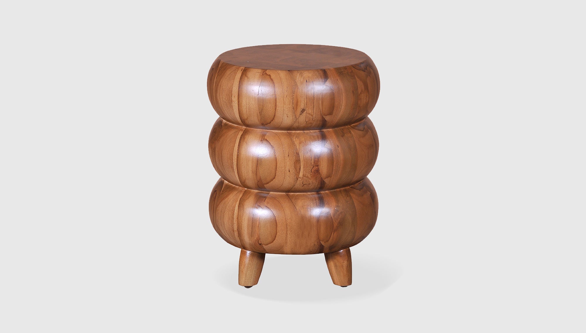 reddie-raw round side table 35DIA X 45H / Solid Reclaimed Teak Wood~Natural Blob 1 Stool