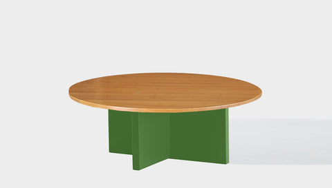 reddie-raw round coffee table 90dia x 35H *cm / Solid Reclaimed Wood Teak~Natural / Metal~Green Bob Coffee Table Round