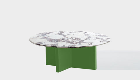 reddie-raw round coffee table 90dia x 35H *cm / Stone~Calacatta Viola / Metal~Green Bob Coffee Table Round