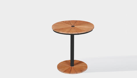 reddie-raw outdoor dining table round 60dia x 75H *cm / Solid Reclaimed Wood Teak~Natural / Metal~Black Bob Outdoor Pedestal Cafe & Bar Table (2 heights)