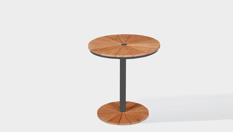 reddie-raw outdoor dining table round 60dia x 75H *cm / Solid Reclaimed Wood Teak~Natural / Metal~Grey Bob Outdoor Pedestal Cafe & Bar Table (2 heights)