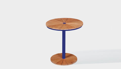reddie-raw outdoor dining table round 60dia x 75H *cm / Solid Reclaimed Wood Teak~Natural / Metal~Navy Bob Outdoor Pedestal Cafe & Bar Table (2 heights)