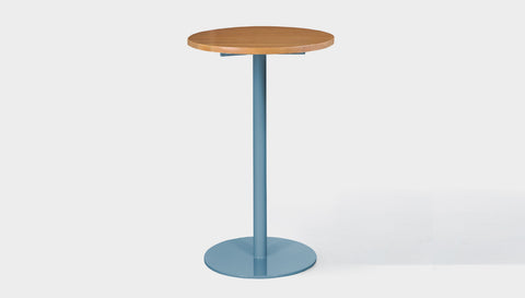 reddie-raw round cafe/bar table 60dia x 100H *cm (bar height) / Solid Reclaimed Teak Wood~Walnut / Metal~Blue Bob Pedestal Cafe & Bar Table (2 heights)