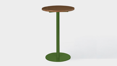reddie-raw round cafe/bar table 60dia x 100H *cm (bar height) / Solid Reclaimed Teak Wood~Walnut / Metal~Green Bob Pedestal Cafe & Bar Table (2 heights)