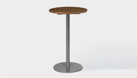 reddie-raw round cafe/bar table 60dia x 100H *cm (bar height) / Solid Reclaimed Teak Wood~Walnut / Metal~Grey Bob Pedestal Cafe & Bar Table (2 heights)