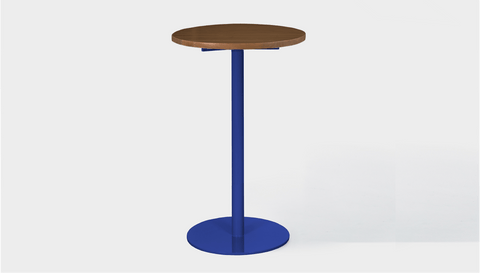 reddie-raw round cafe/bar table 60dia x 100H *cm (bar height) / Solid Reclaimed Teak Wood~Walnut / Metal~Navy Bob Pedestal Cafe & Bar Table (2 heights)