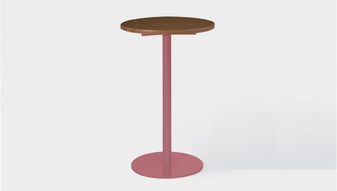 reddie-raw round cafe/bar table 60dia x 100H *cm (bar height) / Solid Reclaimed Teak Wood~Walnut / Metal~Pink Bob Pedestal Cafe & Bar Table (2 heights)