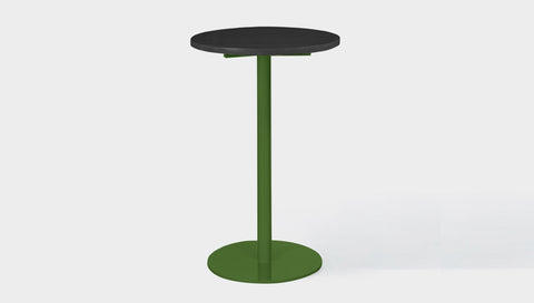reddie-raw round cafe/bar table 60dia x 100H *cm (bar height) / Solid Reclaimed Wood Teak~Black / Metal~Green Bob Pedestal Cafe & Bar Table (2 heights)