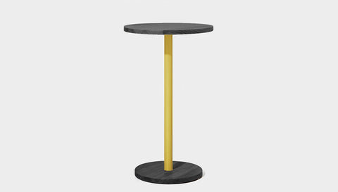 reddie-raw cafe & bar pedestal table 60dia x 100H *cm / Solid Reclaimed Wood Teak~Black / Metal~Yellow Bob Pedestal Cafe & Bar Table (2 heights)