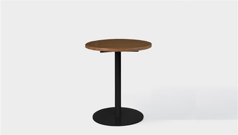 reddie-raw round cafe/bar table 60dia x 75H *cm / Solid Reclaimed Teak Wood~Walnut / Metal~Black Bob Pedestal Cafe & Bar Table (2 heights)