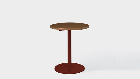 reddie-raw round cafe/bar table 60dia x 75H *cm / Solid Reclaimed Teak Wood~Walnut / Metal~Rust Bob Pedestal Cafe & Bar Table (2 heights)