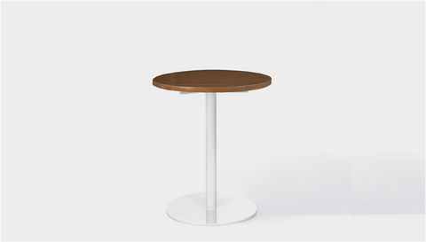 reddie-raw round cafe/bar table 60dia x 75H *cm / Solid Reclaimed Teak Wood~Walnut / Metal~White Bob Pedestal Cafe & Bar Table (2 heights)