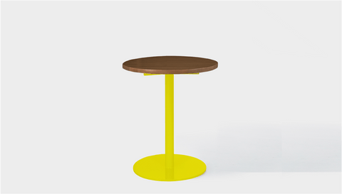 reddie-raw round cafe/bar table 60dia x 75H *cm / Solid Reclaimed Teak Wood~Walnut / Metal~Yellow Bob Pedestal Cafe & Bar Table (2 heights)