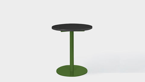 reddie-raw round cafe/bar table 60dia x 75H *cm / Solid Reclaimed Wood Teak~Black / Metal~Green Bob Pedestal Cafe & Bar Table (2 heights)
