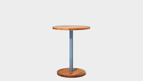 reddie-raw cafe & bar pedestal table 60dia x 75H *cm / Solid Reclaimed Wood Teak~Natural / Metal~Blue Bob Pedestal Cafe & Bar Table (2 heights)