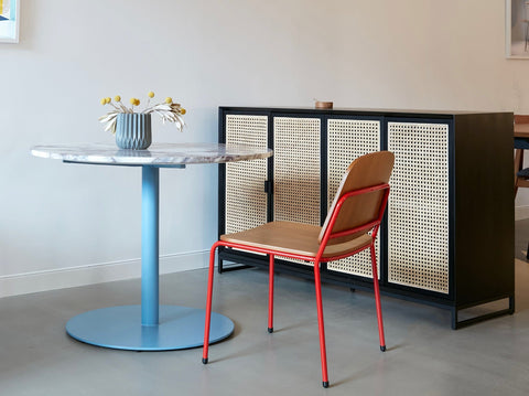 reddie-raw round Bob Pedestal Table - Marble