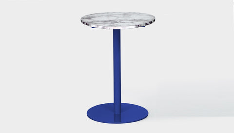 reddie-raw round 60dia x 100H *cm / Stone~Calacatta Viola / Metal~Navy Bob Pedestal Table Marble Cafe & Bar Table (2 heights)