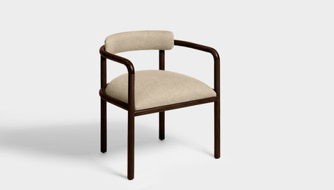 reddie-raw dining chair 61W x 56D x 69H *cm (46H seat) / Solid Reclaimed Teak Wood~Walnut / Fabric~Davano Paper Bank Cinta Arm Chair - Wood